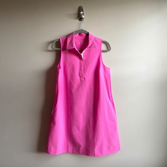 NWT Vineyard Vines Harbor Popover Dress in Fuschia Pink Size Small - Picture 3 of 9